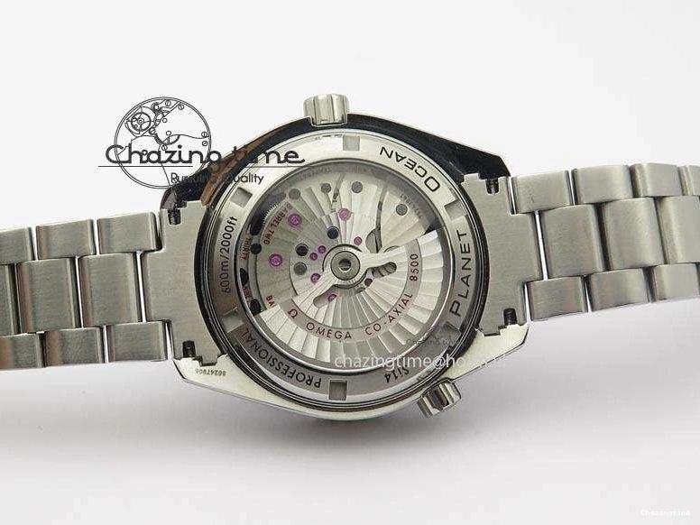 0308 Planet Ocean SS Bp Maker 45mm Black Bezel On SS Bracelet A OnTrend 8218